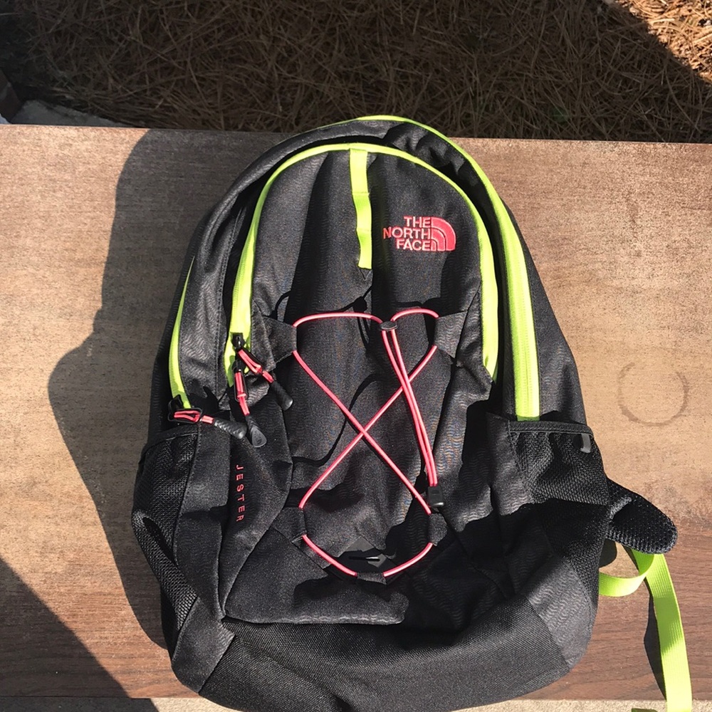 The North Face Jetsetter Black/Pink/Green Backpack